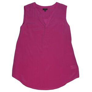 Talbots NWOT Women's Cutaway Shell Split Neck Blouse Tank Top Size 10 Silk Pink